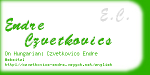 endre czvetkovics business card